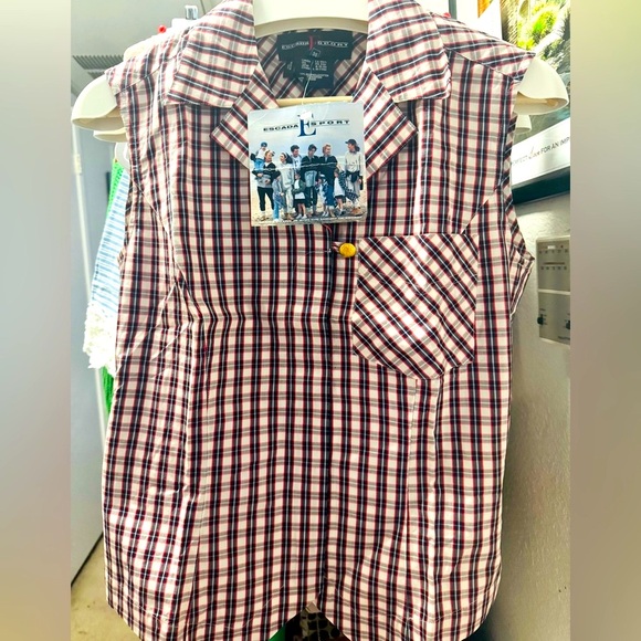 Vintage Escada Sport vibrant color tapered Sleeveless Top- NWT - Size 36 - Italy